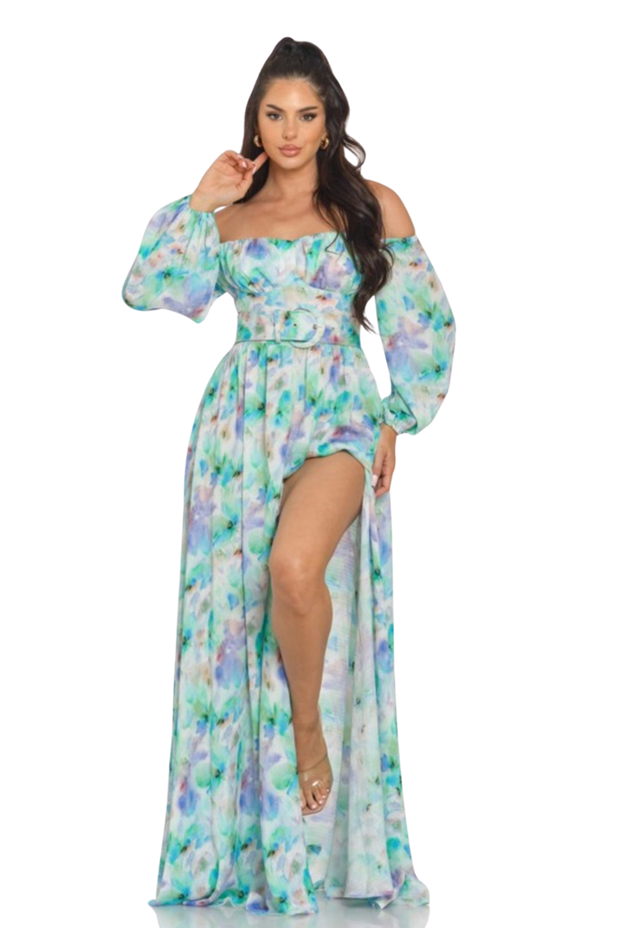 Rissa Floral Print Maxi Dress-DRESSES-Intrigue