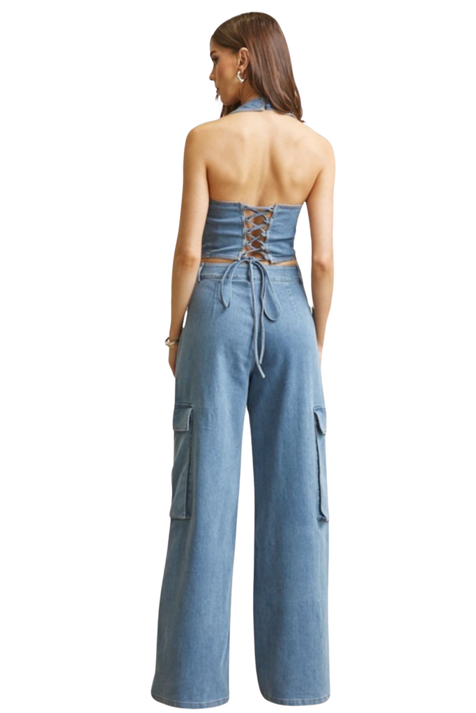 Brielle Denim Pants Set-PANTS SETS-Intrigue