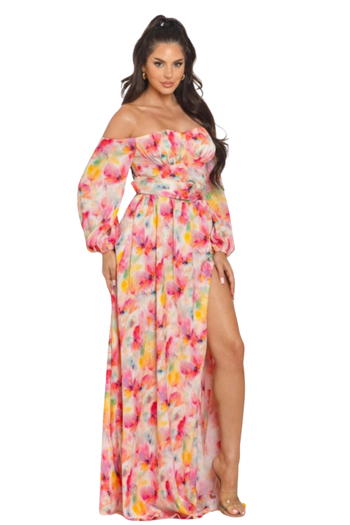 Rissa Floral Print Maxi Dress-DRESSES-Intrigue