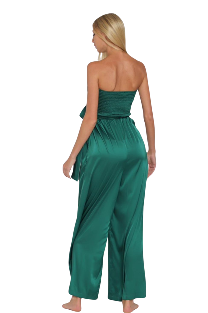 Serena Tie Front Satin Jumpsuit-Jumpsuits & Rompers-Intrigue