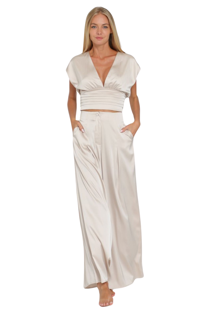 Halima V-Neck Pants Set-PANTS SETS-Intrigue