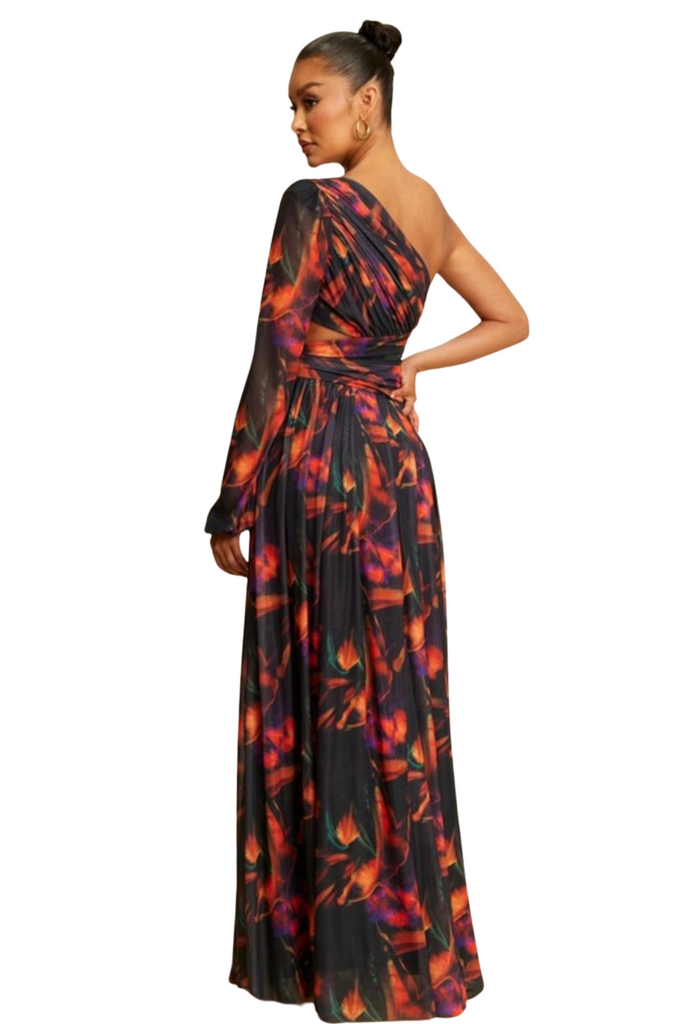 Raven Front Slit Maxi Dress-Intrigue