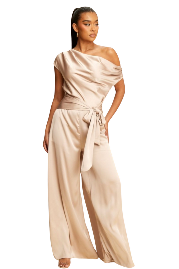 Georgia Satin Jumpsuit-Rompers & Jumpsuits-Intrigue