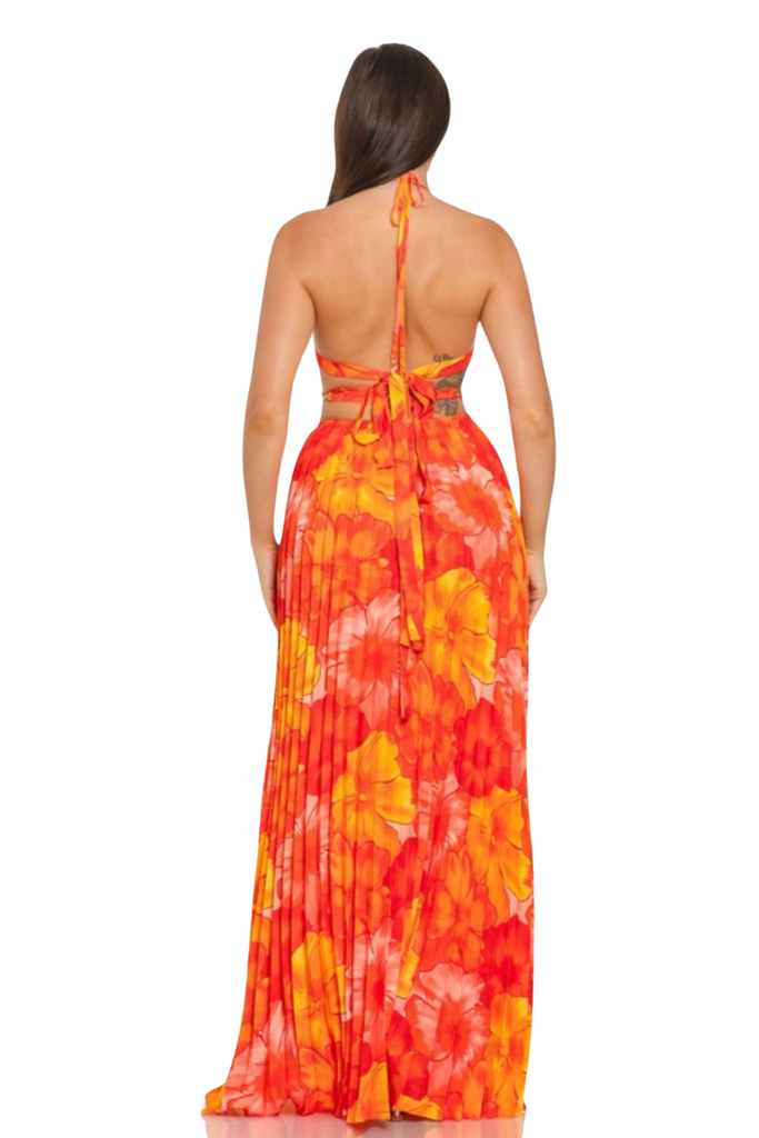 Brea Pleated Maxi Dress-Intrigue