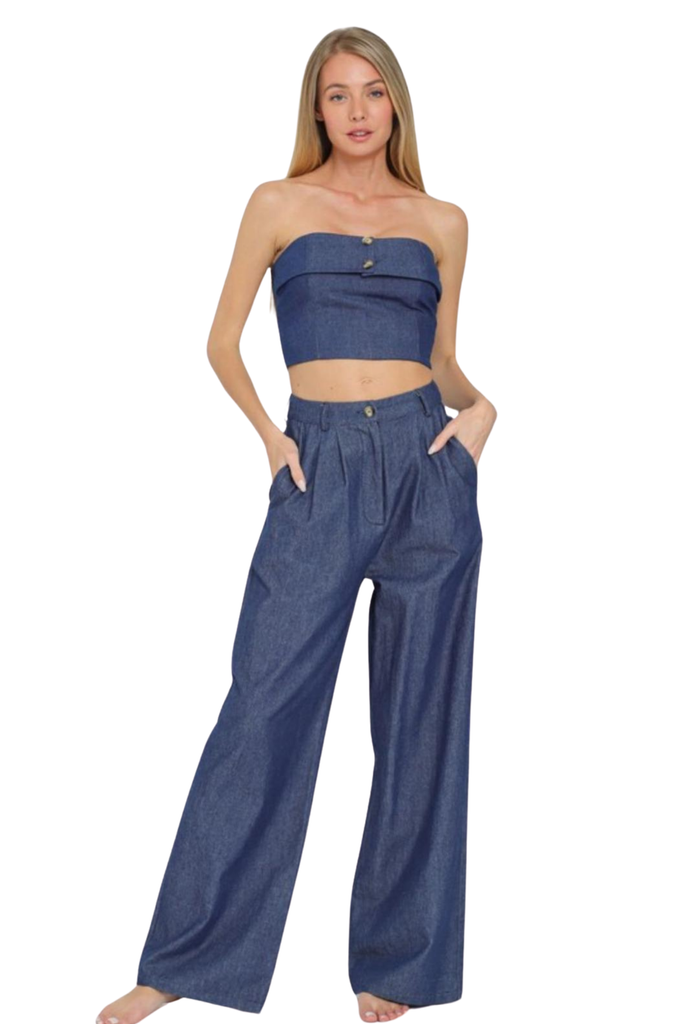 Marian Denim Pants Set-PANTS SETS-Intrigue