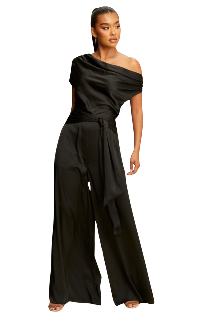 Georgia Satin Jumpsuit-Rompers & Jumpsuits-Intrigue