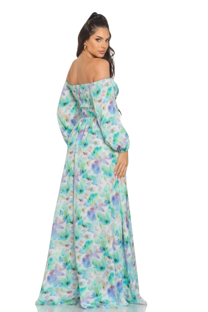 Rissa Floral Print Maxi Dress-DRESSES-Intrigue