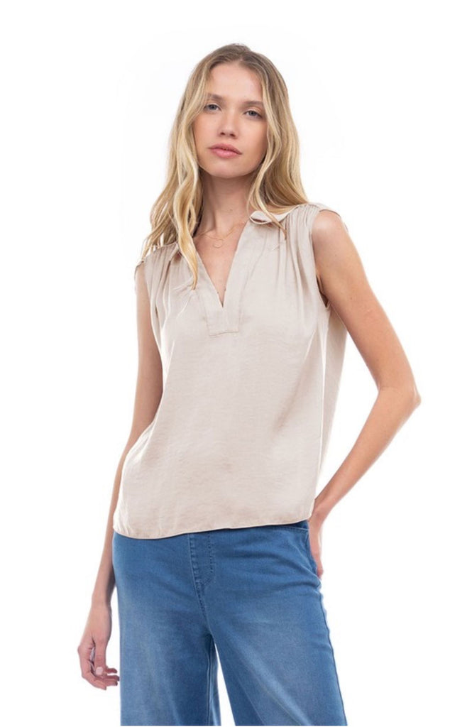 Ylena V-Neck Blouse-Tops-Intrigue