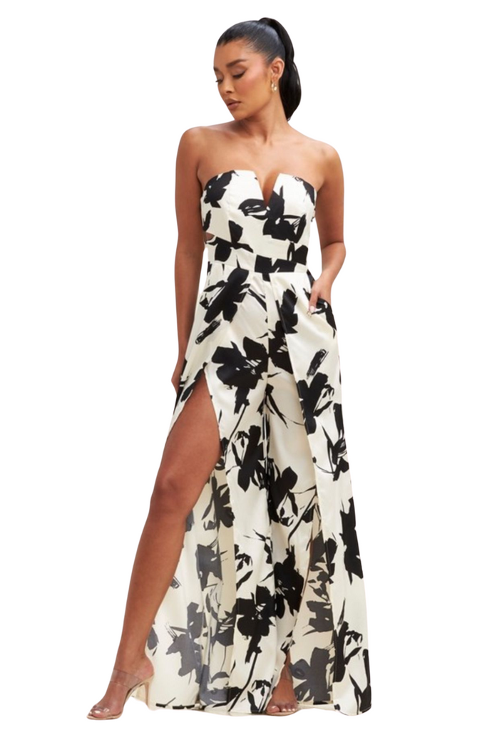 Renie Floral Tube Jumpsuit-Rompers & Jumpsuits-Intrigue