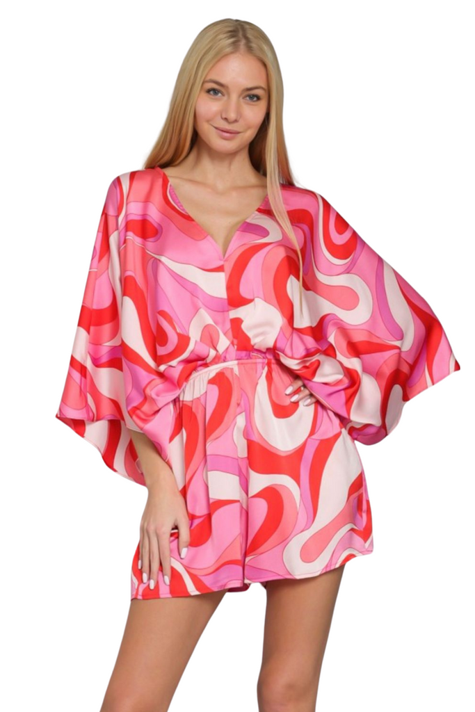 Rian Kimono Sleeve Romper-Jumpsuits & Rompers-Intrigue