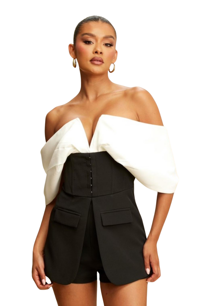 Mia Off Shoulder Romper-Rompers & Jumpsuits-Intrigue