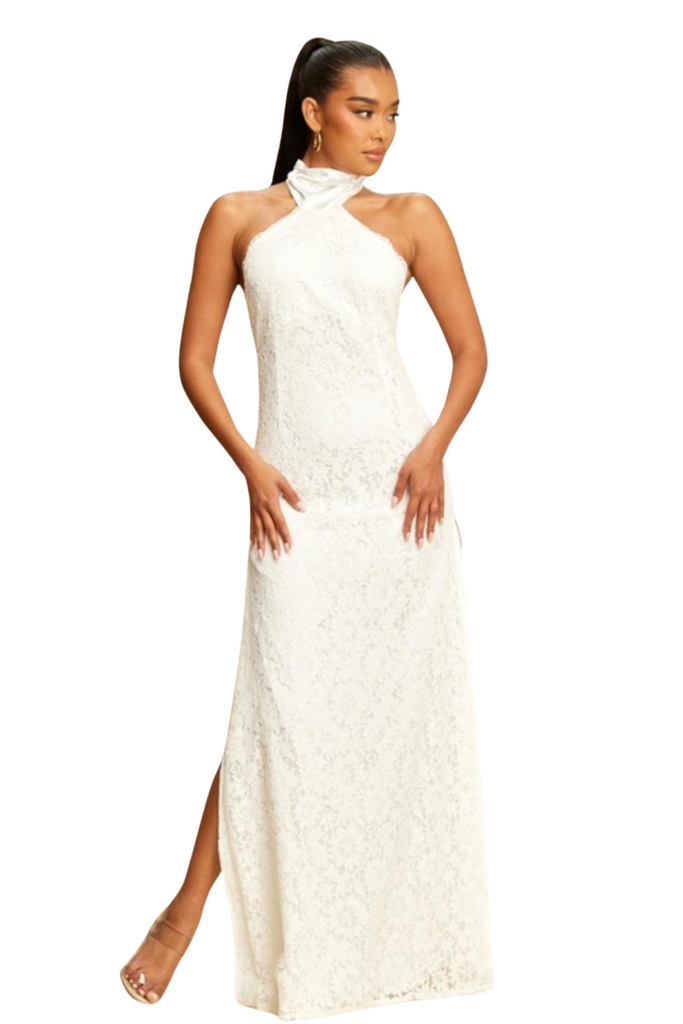 Carisé Lace Halter Dress-DRESSES-Intrigue