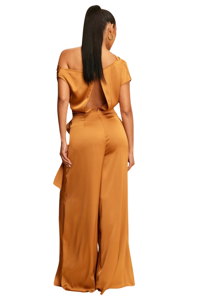 Georgia Satin Jumpsuit-Rompers & Jumpsuits-Intrigue