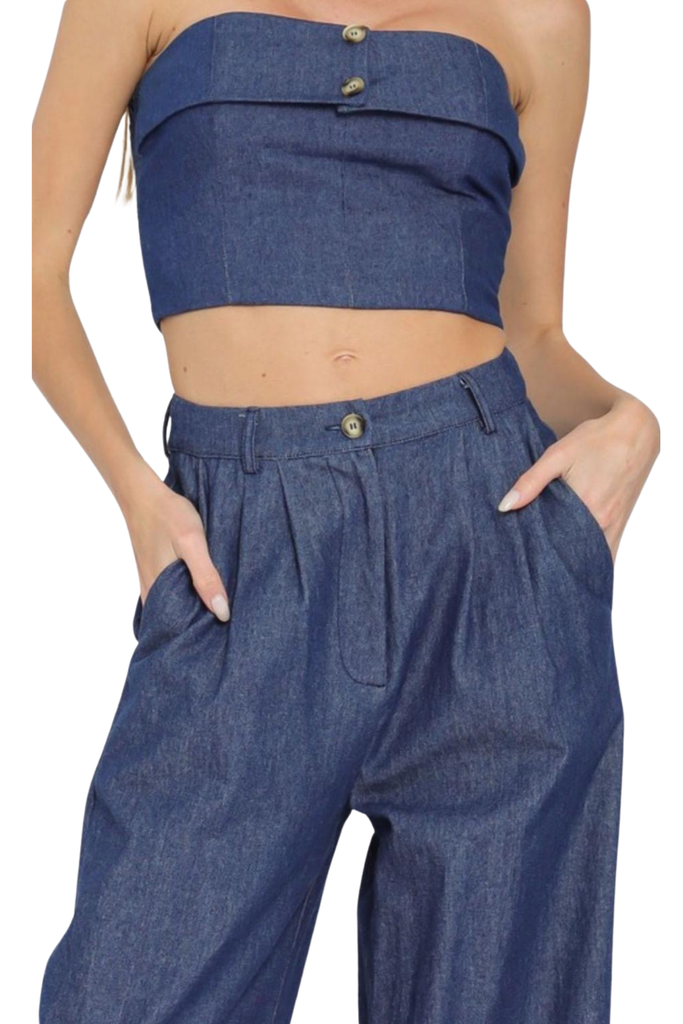 Marian Denim Pants Set-PANTS SETS-Intrigue