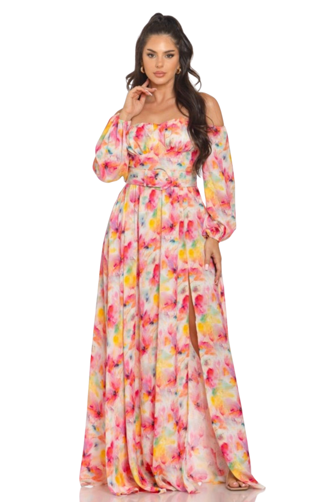 Rissa Floral Print Maxi Dress-DRESSES-Intrigue