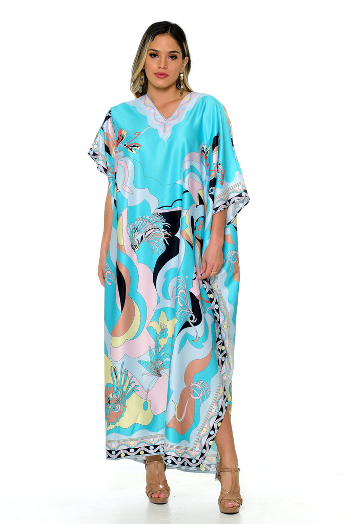 Diedre Kimono Dress-Dresses-BLUE-Intrigue