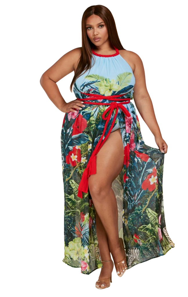 Trixi Tropical Maxi Print Dress-1XL-Intrigue